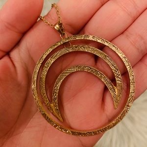 Circle Moon Pendant Necklace